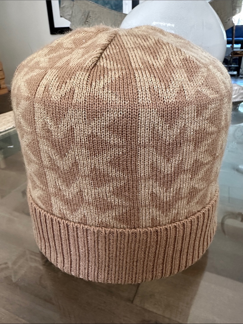 Michael Kors Women's Tan Marled Knit Beanie